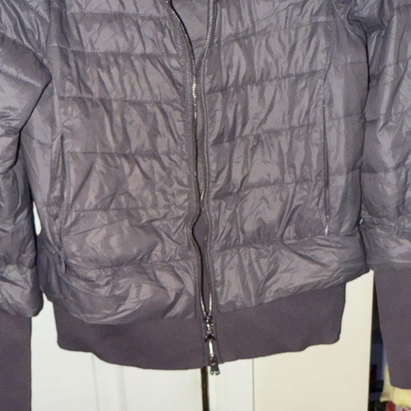 Patrizia Pepe Metallic Gray Puffer Jacket - Picture 4 of 10